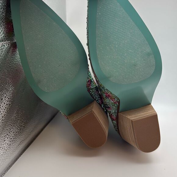Betsey Johnson Women's Diva Western Boot SIZE 9.5 COLOR MINT FLORAL NEW - Picture 7 of 7